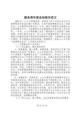 2024年服务类年度总结报告范文