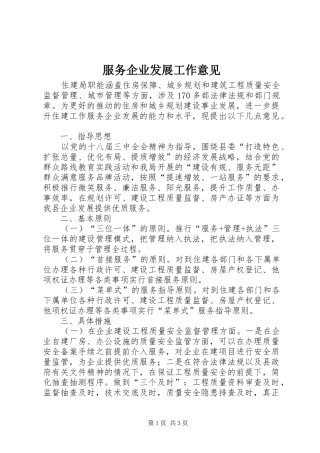 2024年服务企业发展工作意见