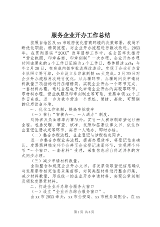 2024年服务企业开办工作总结