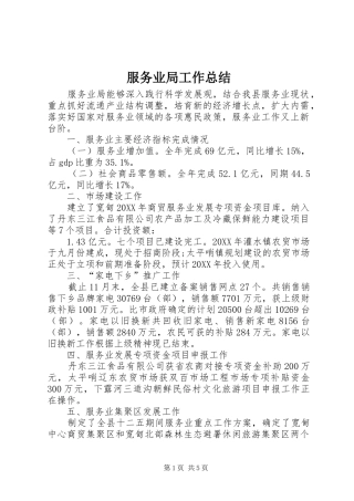 2024年服务业局工作总结