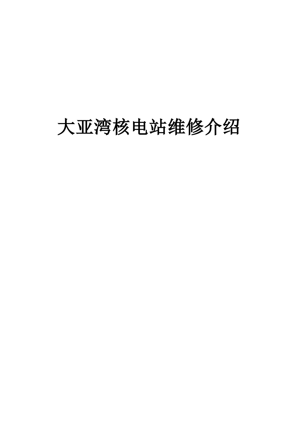 大亚湾核电站维修介绍_第1页