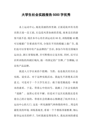 大学生社会实践报告5000字优秀