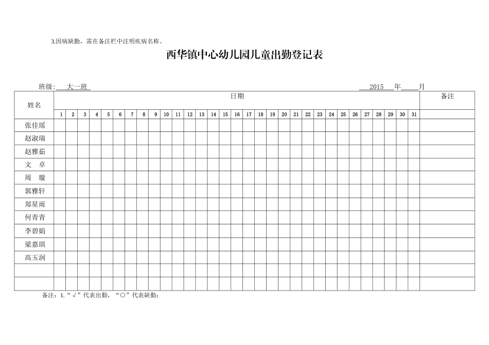 大一班出勤儿童表_第3页