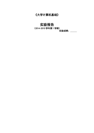 大一计算机实验报告
