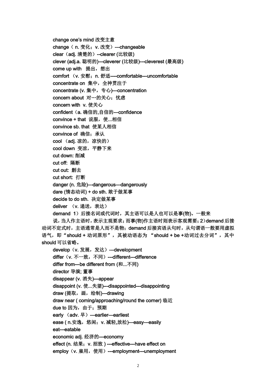 大学英语B级应用能力考试常考词汇与句型_第2页