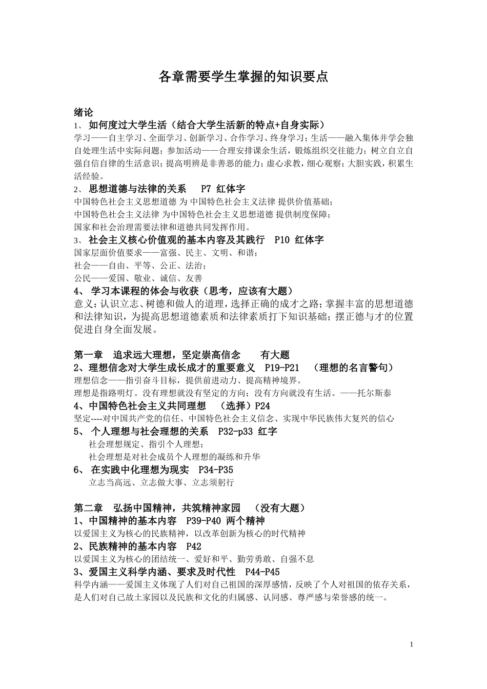 大一思修课考试要点全_第1页