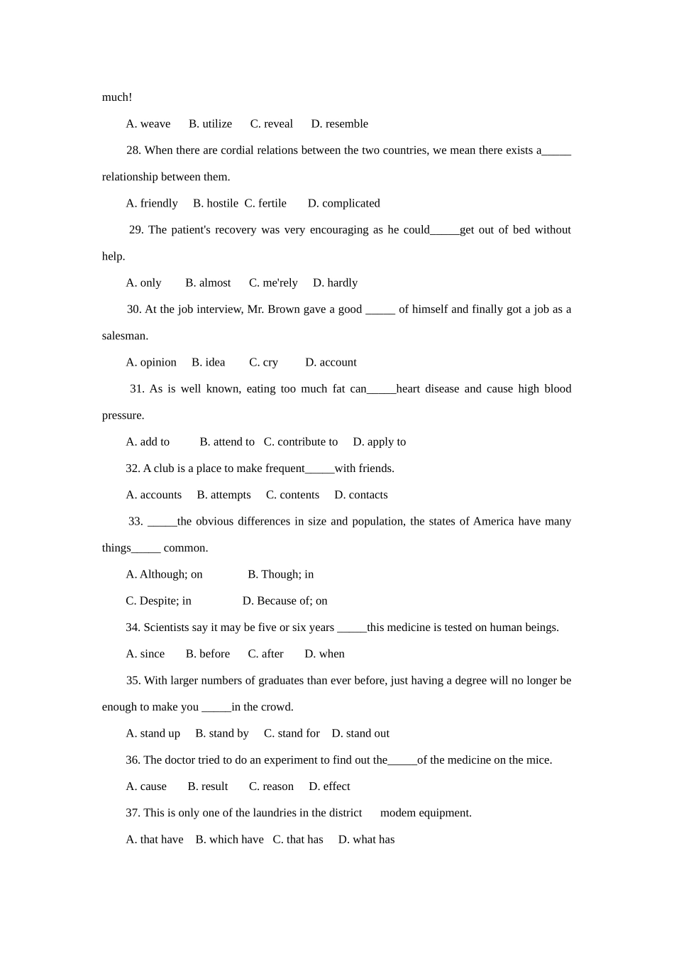 大学英语词汇题_第2页