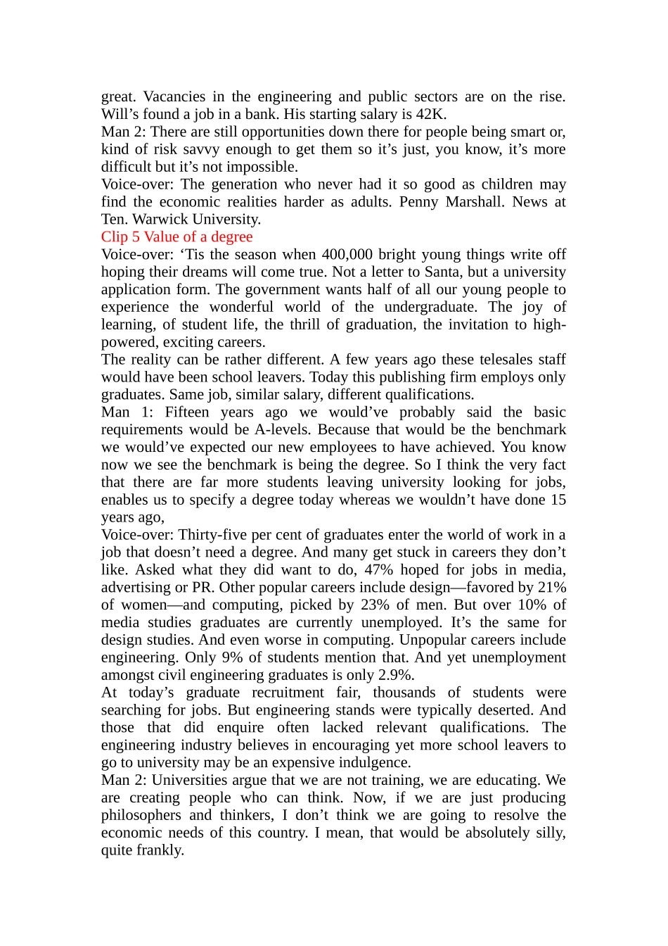 大学英语-高级媒体英语视听说课本录音文字_第3页