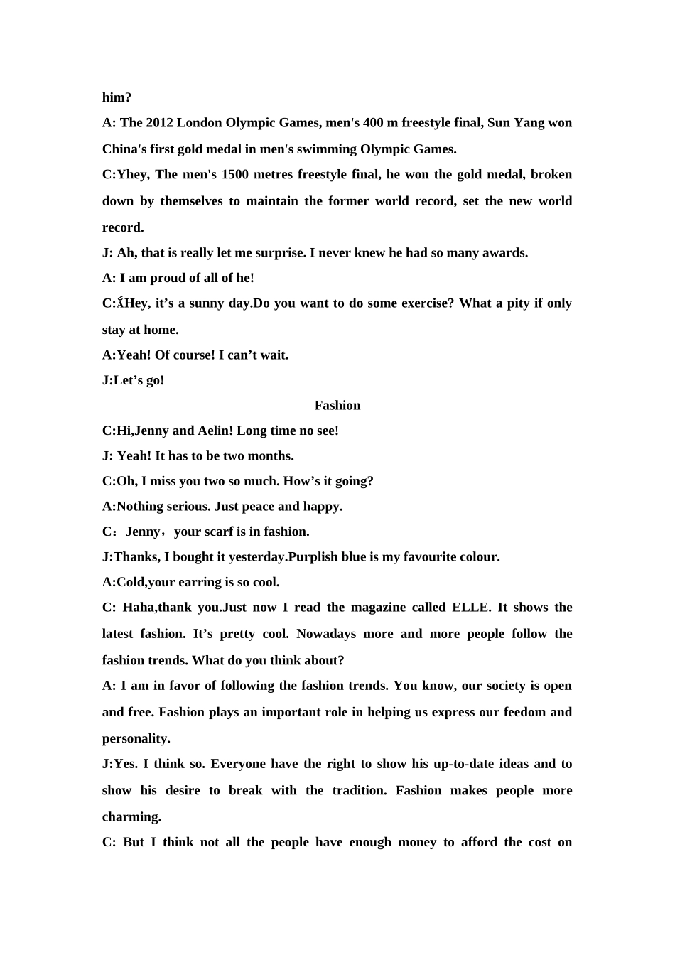 大一英语口语考试对话_第2页