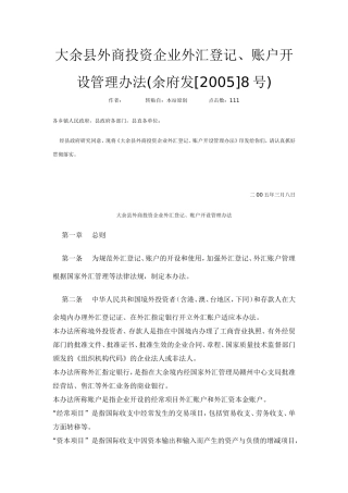 大余县外汇规定