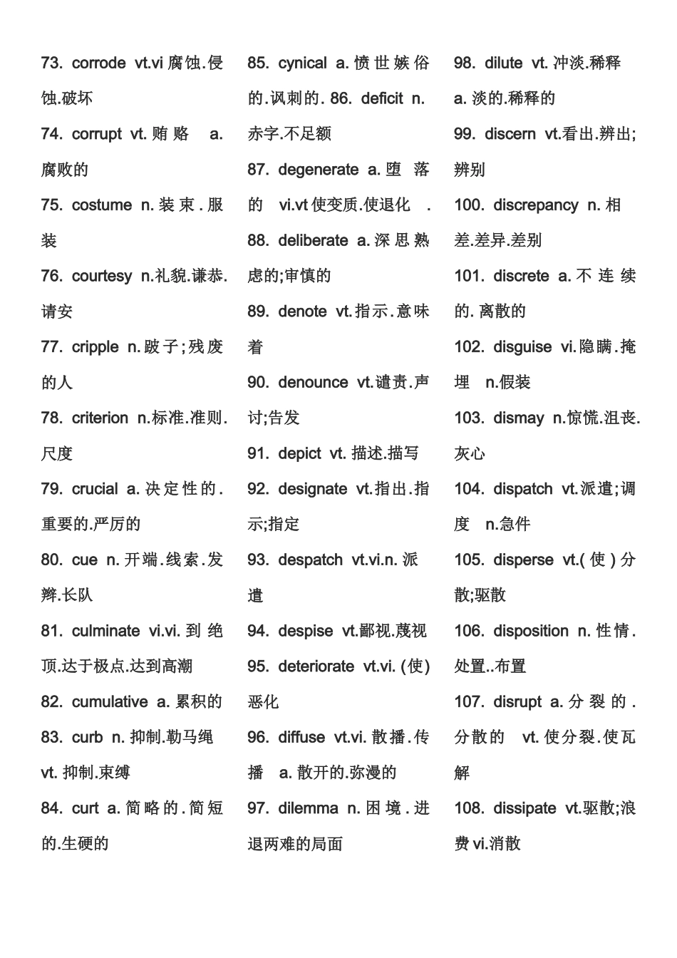 大学英语六级必背词汇_第3页