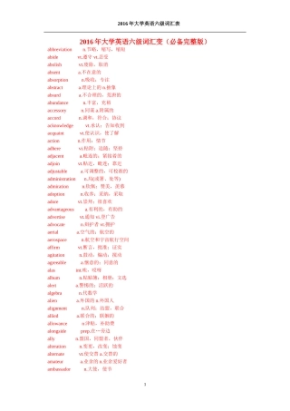 大学英语六级词汇变(必备完整版)