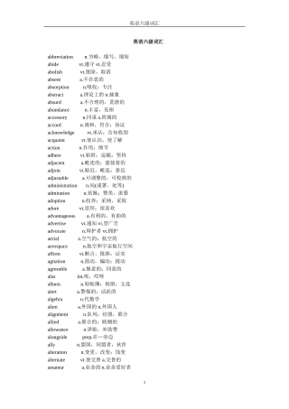 大学英语六级词汇表