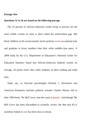 大学英语六级第一次模考试题阅读