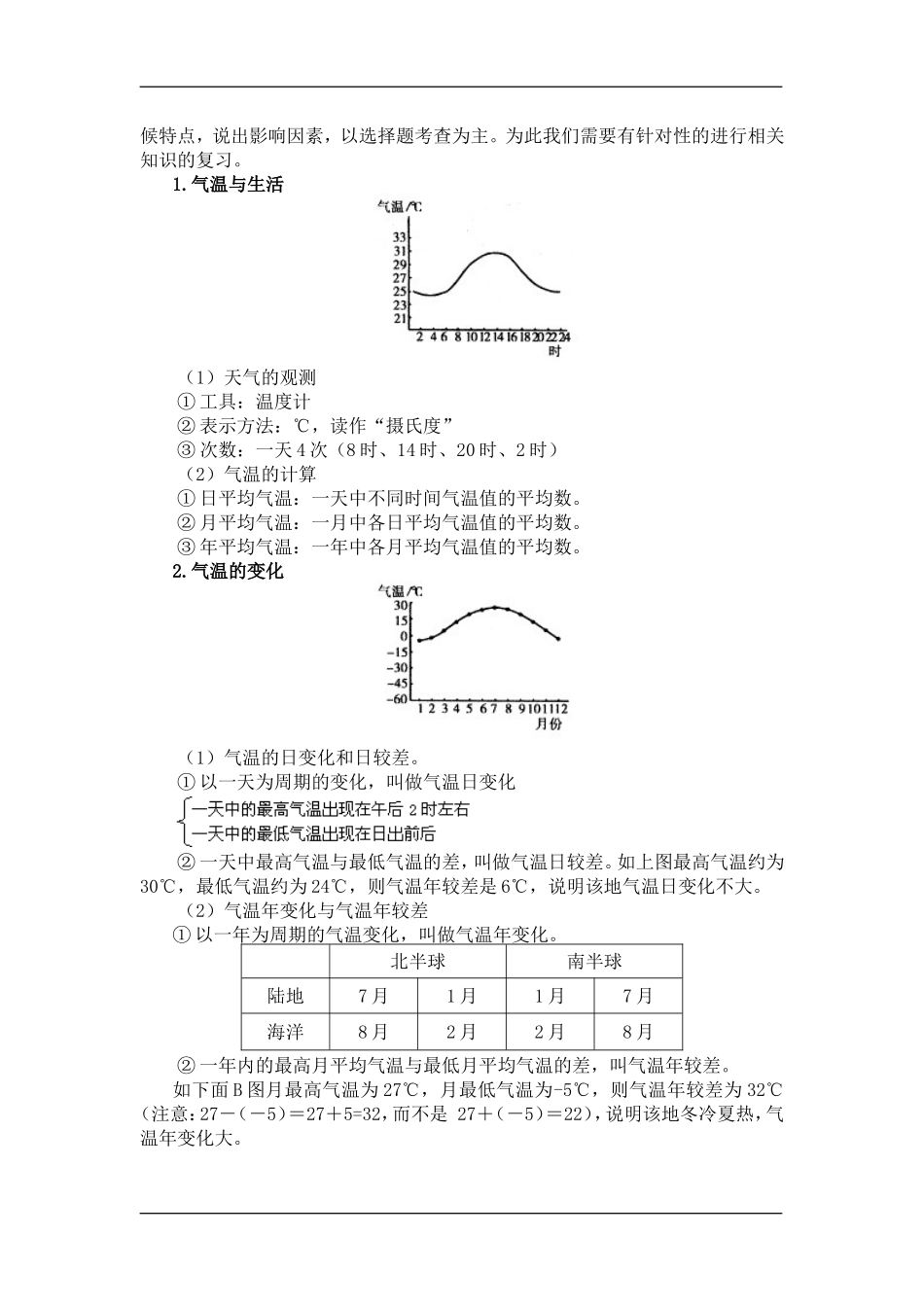 地理中考会考专题复习系列资料3-天气与气候复习-学案_第2页