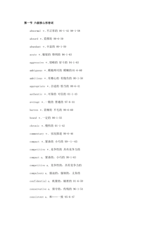 大学英语六级考试核心分类词汇总结