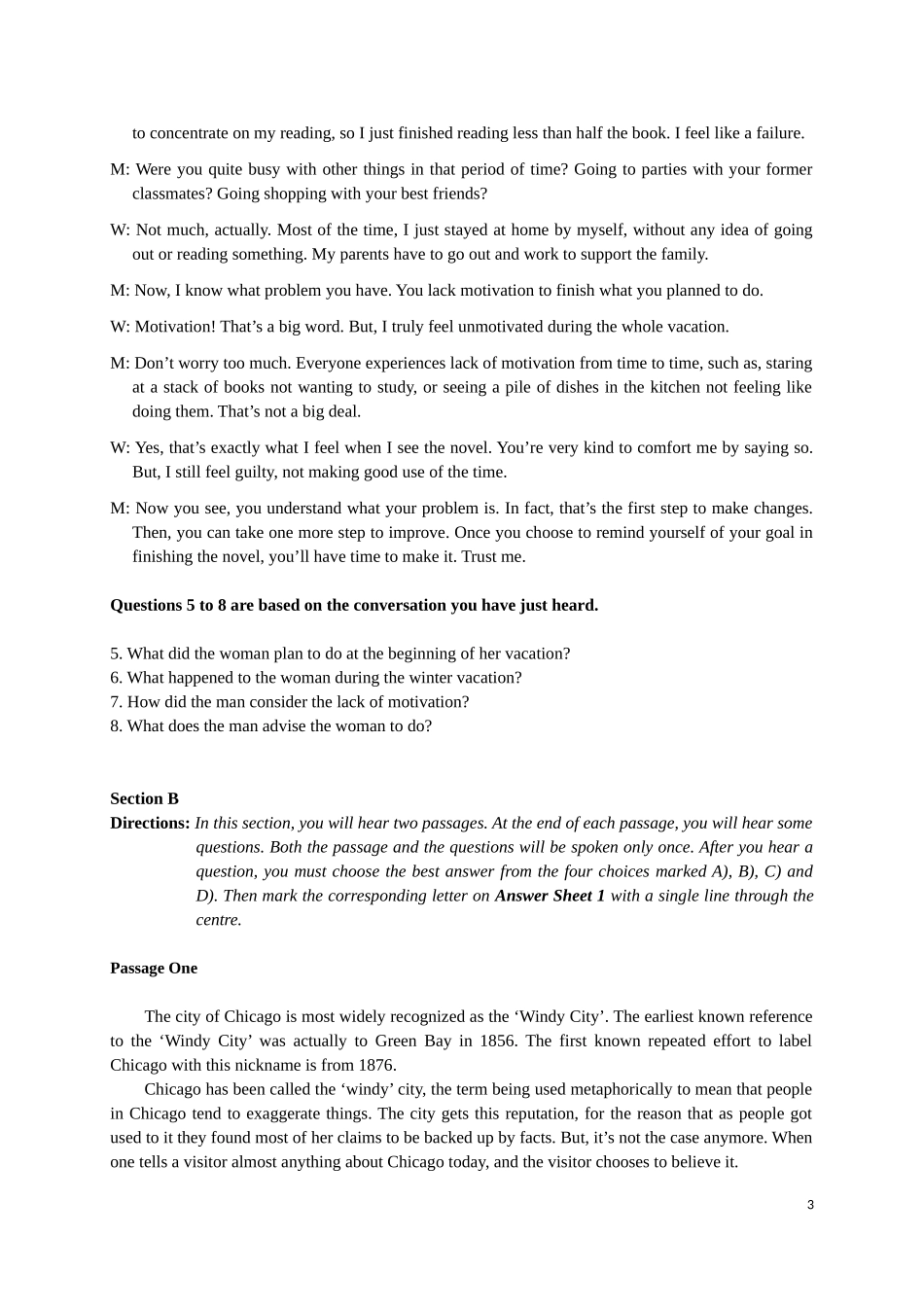 大学英语六级模拟试卷1听力原文及答案(201706)_第3页