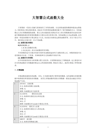 大智慧函数大全(完全版)