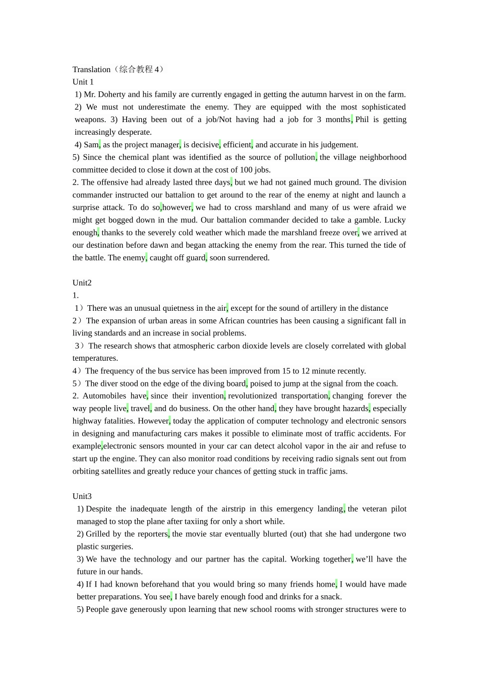 大学英语全新版综合教程4--翻译与短语_第1页