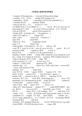 大学英语三级常考单词和短语