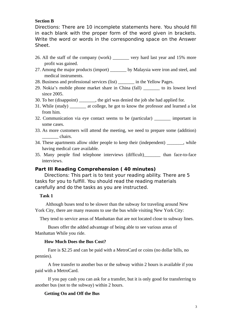 大学英语三级考试A级真题_第3页