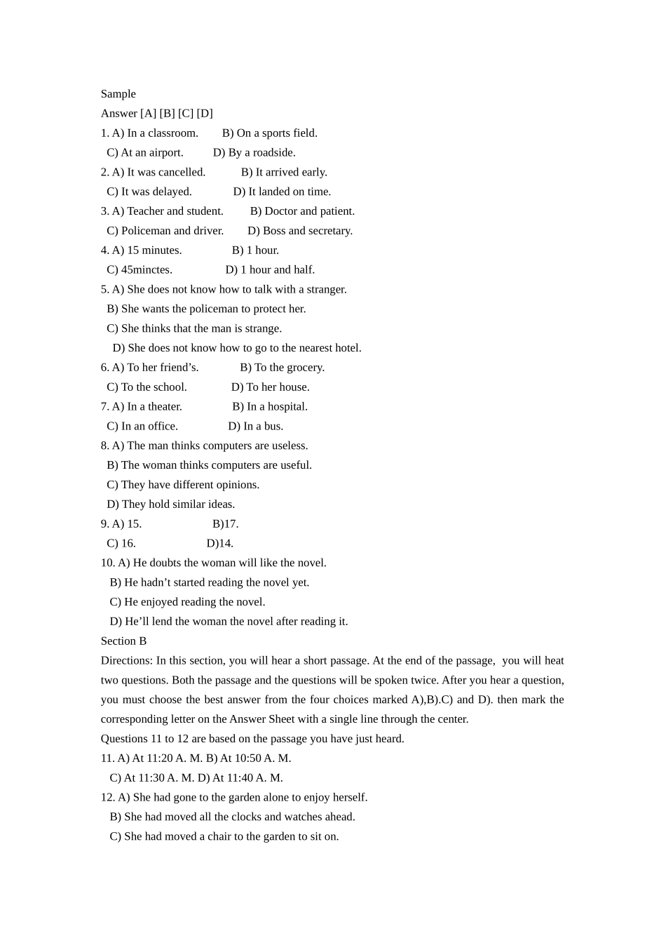 大学英语三级考试试题_第2页