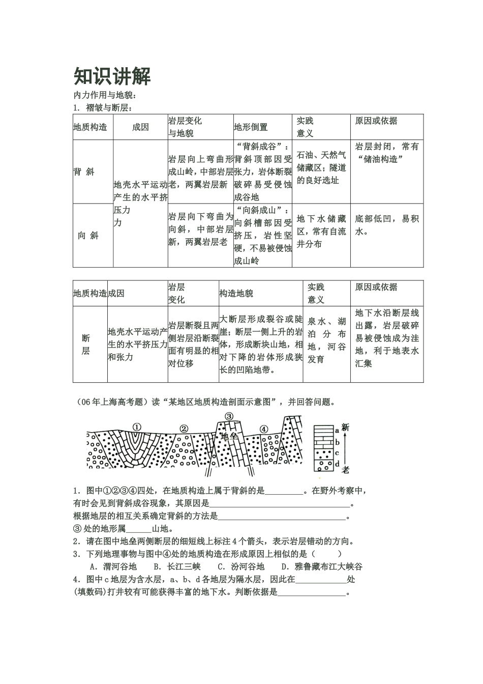 地貌地质练习题_第1页