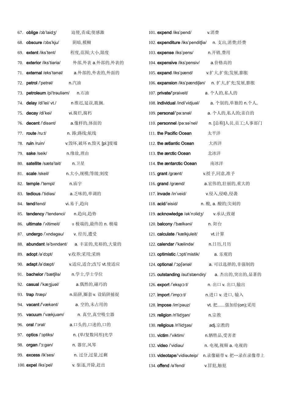 大学英语四级700高频词汇(带音标修正版)_第2页