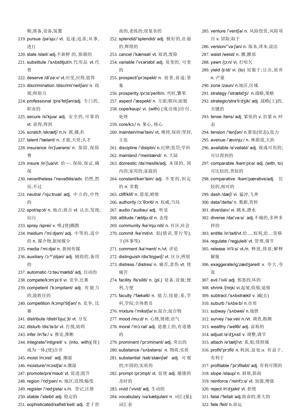 大学英语四级备考资料高频词汇(带音标)_第3页