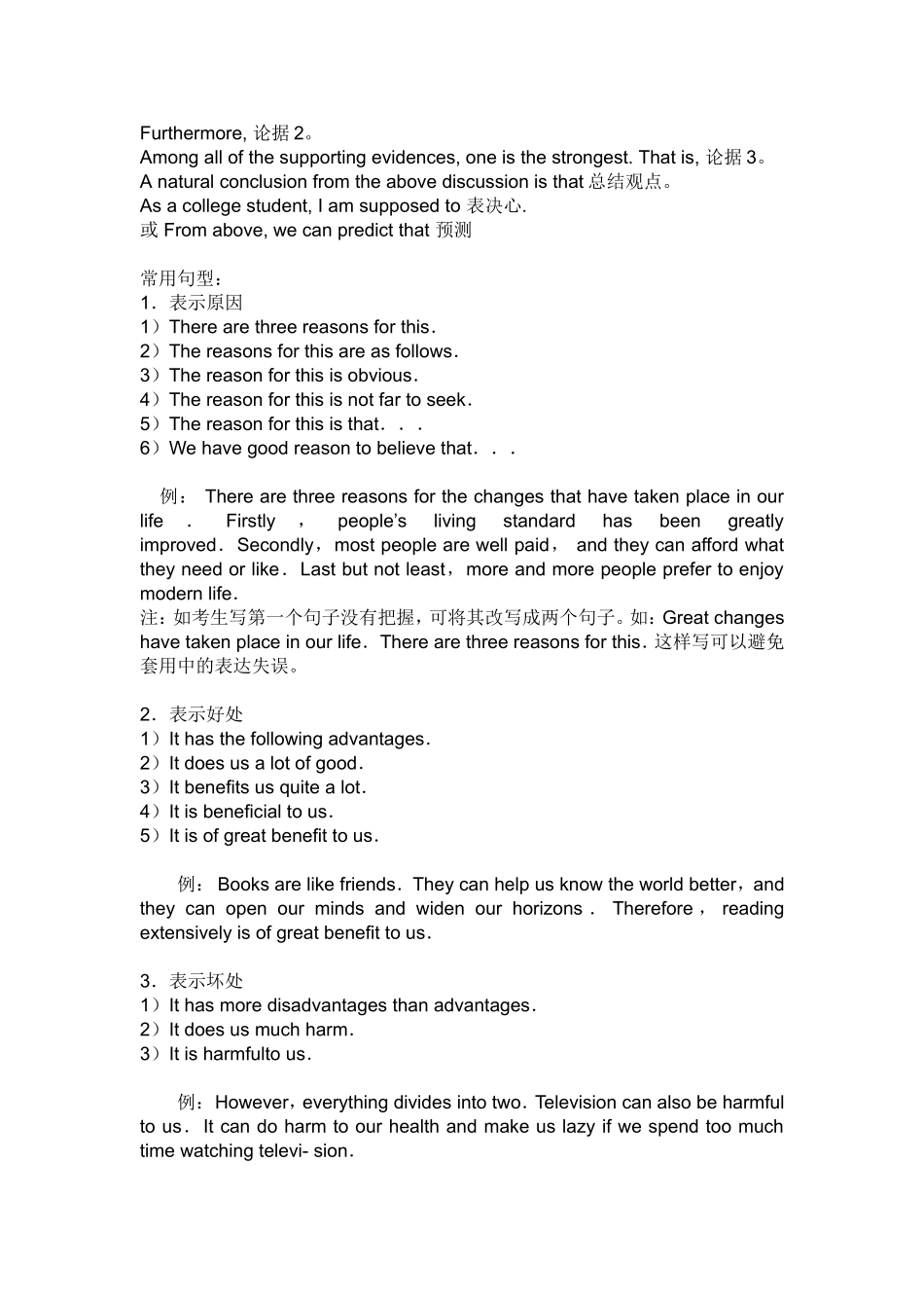 大学英语四级必备作文句型模板_第2页