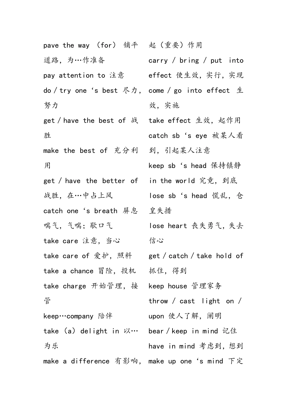 大学英语四级常考词组固定搭配_第2页