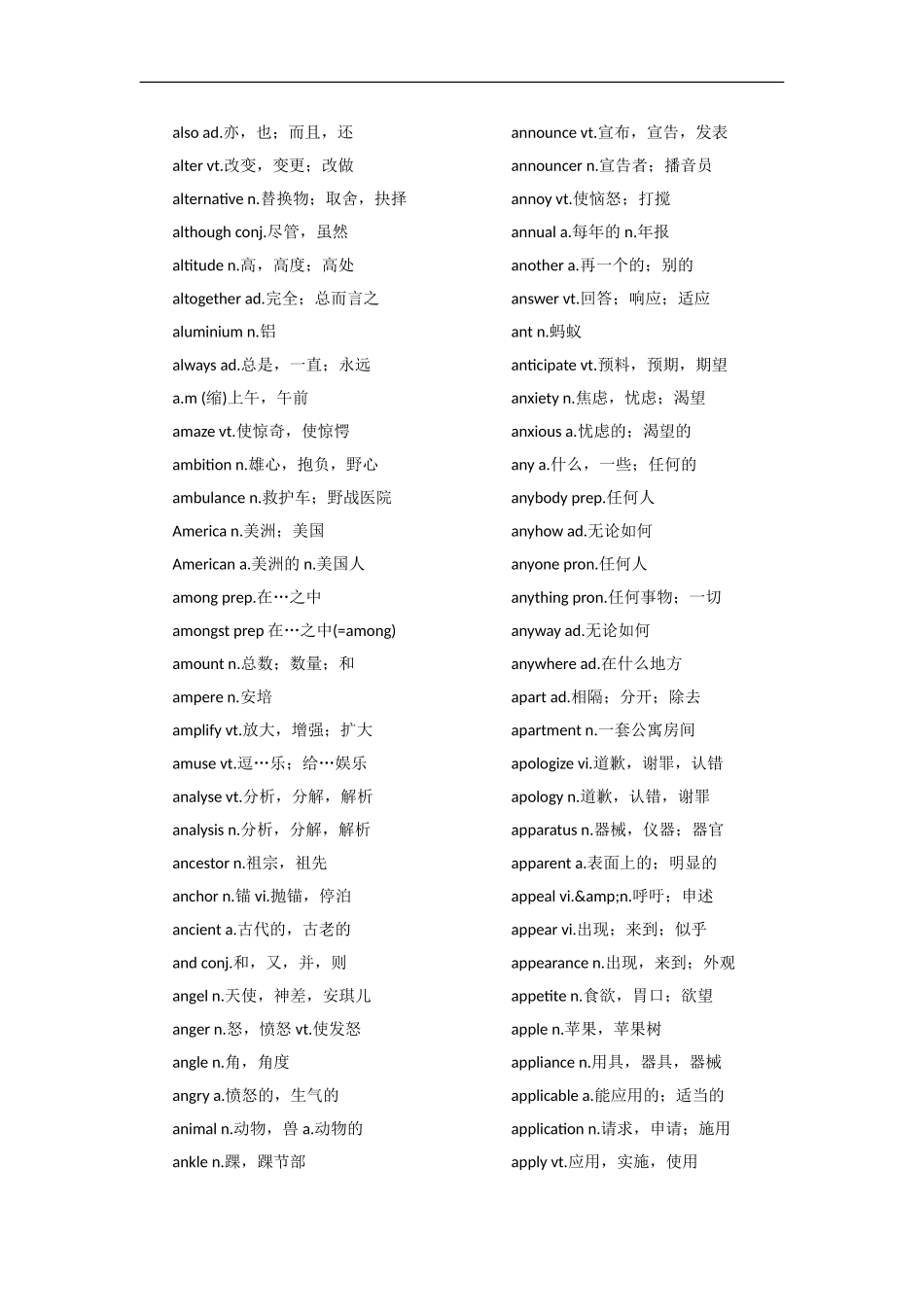 大学英语四级词汇表(同名13283)_第3页