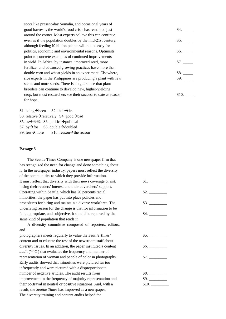 大学英语四级改错题12篇_第2页