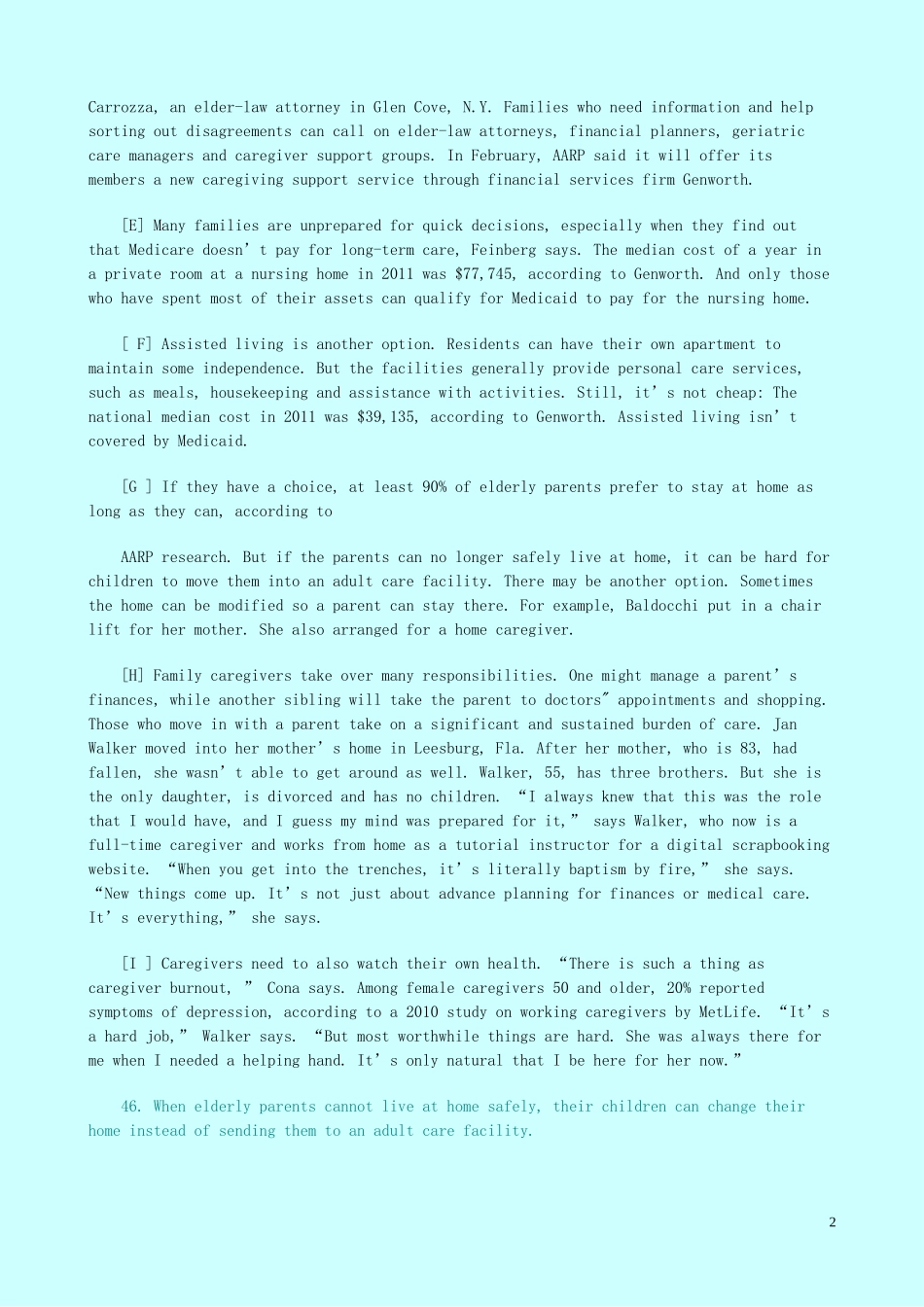 大学英语四级改革阅读理解新题型—匹配题练习(最新)_第2页