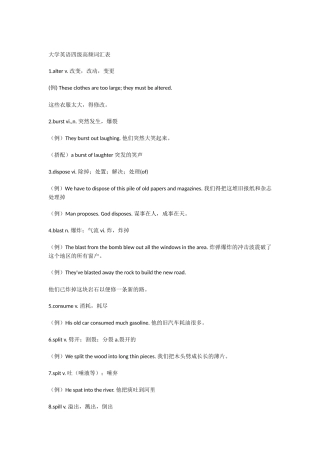 大学英语四级高频词汇表