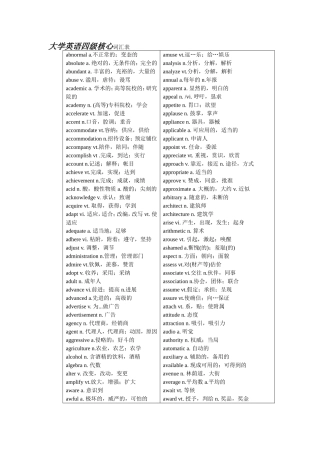大学英语四级核心词汇
