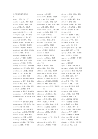 大学英语四级考试单词大纲