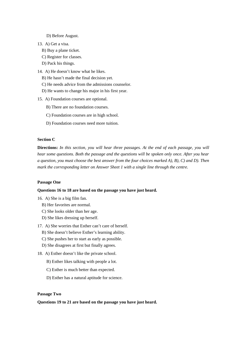 大学英语四级考试听力预测模拟卷_第3页