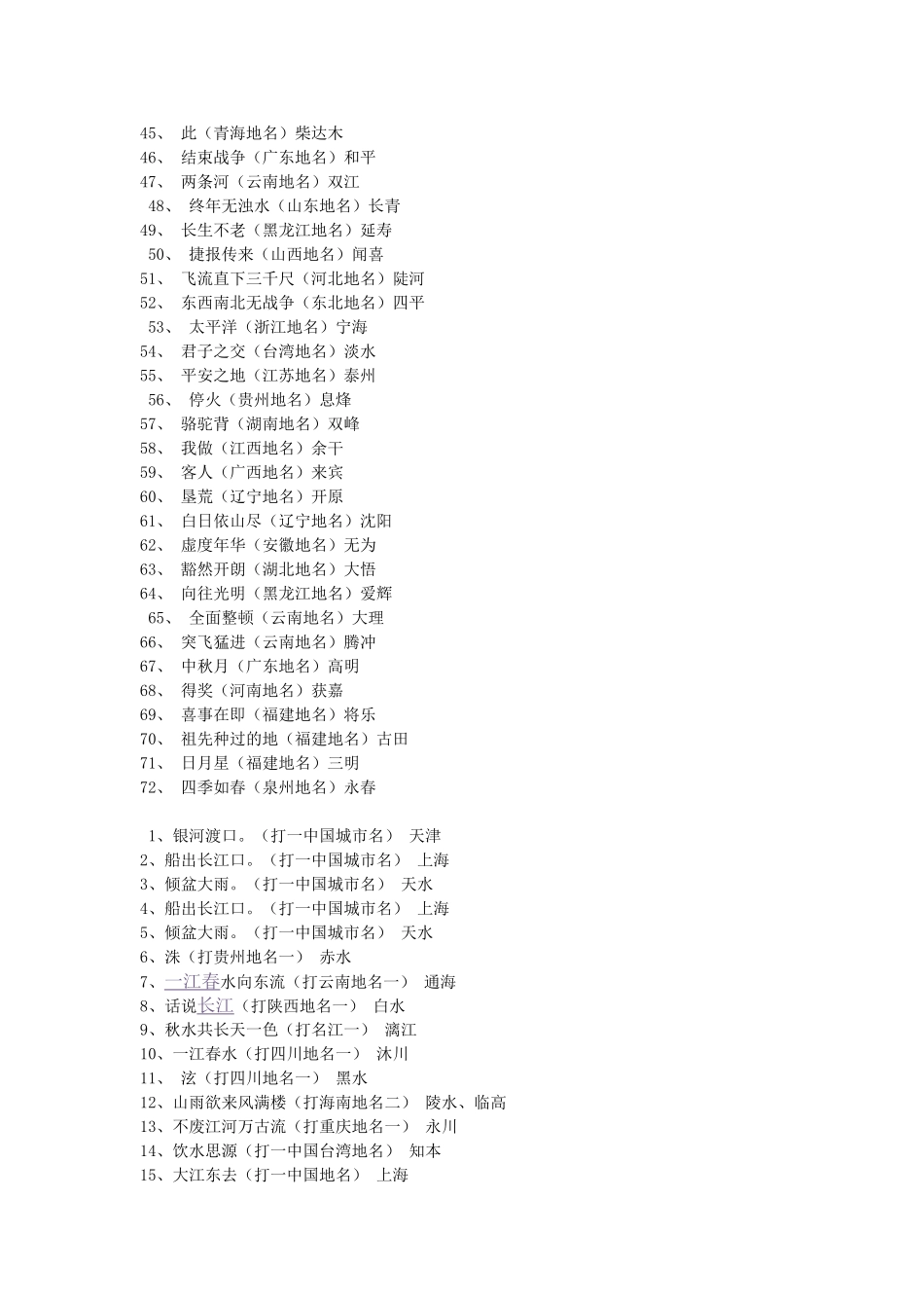 地名谜语大全_第2页