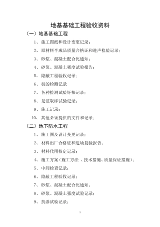 地基基础工程验收资料