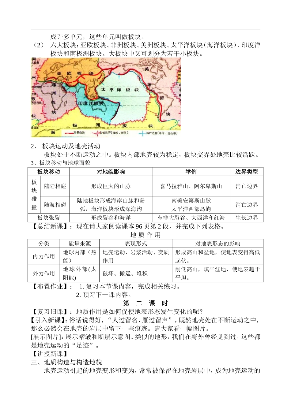 地壳变动与地表形态教案_第3页