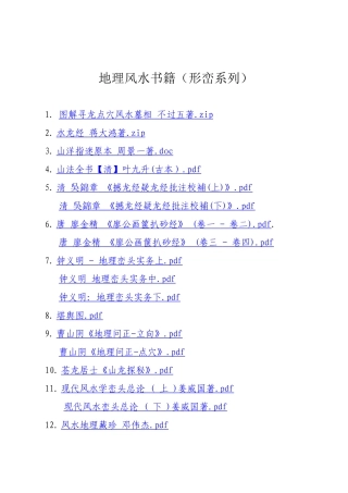 地理风水书籍-形峦系列53本电子书