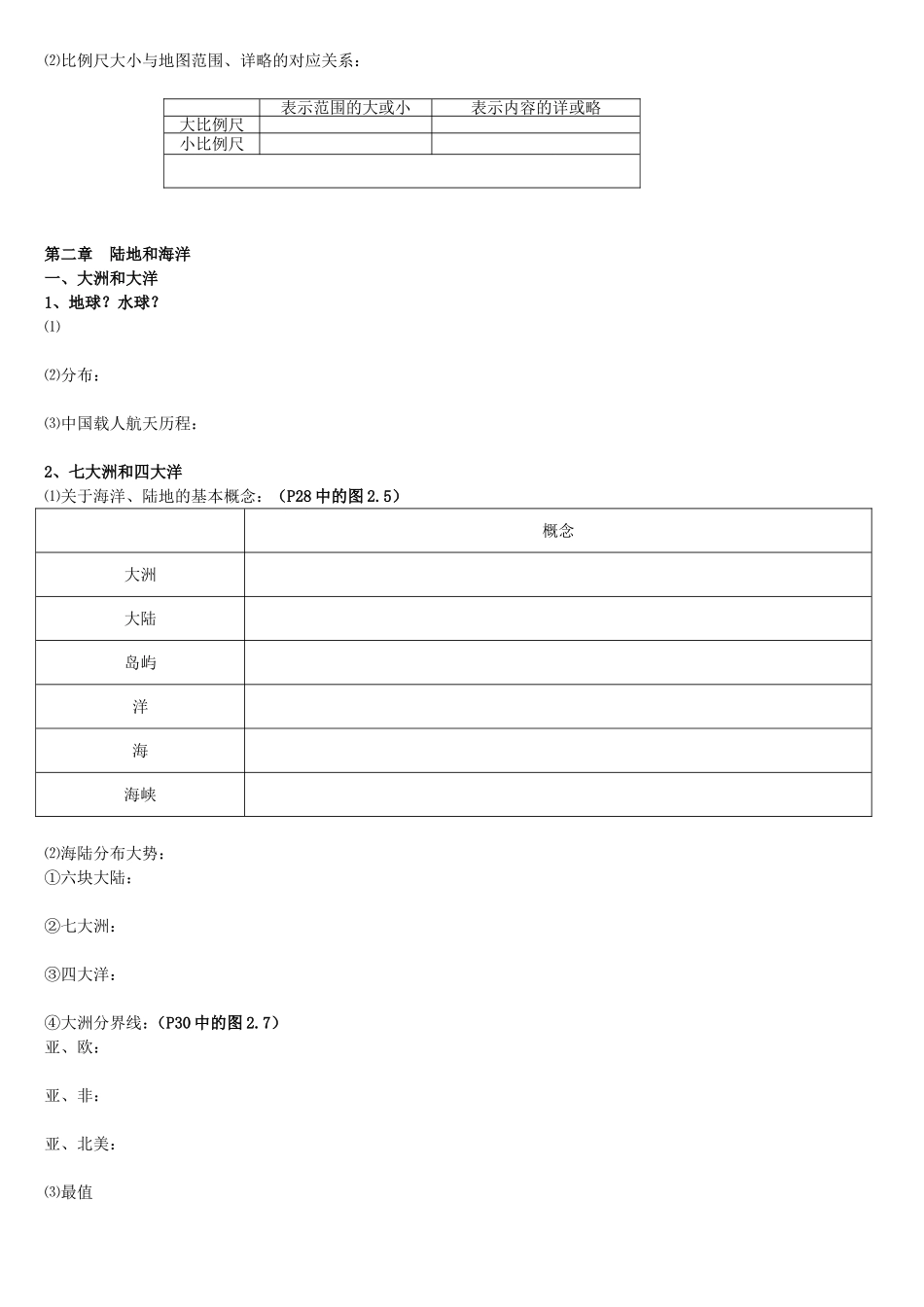 地理复习——第一章到第三章(家教版)_第2页