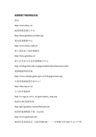 地理数据下载的网站