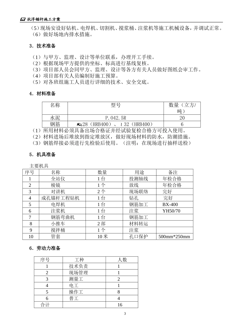 地下室底板抗拔锚杆施工方案_第3页