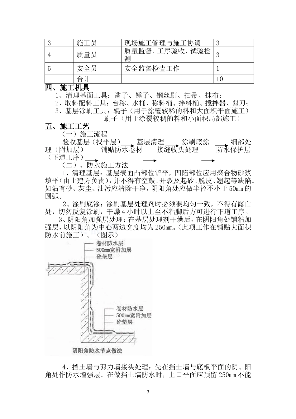 地下室防水施工方案(聚合物改性沥青防水卷材-pet---副本_第3页