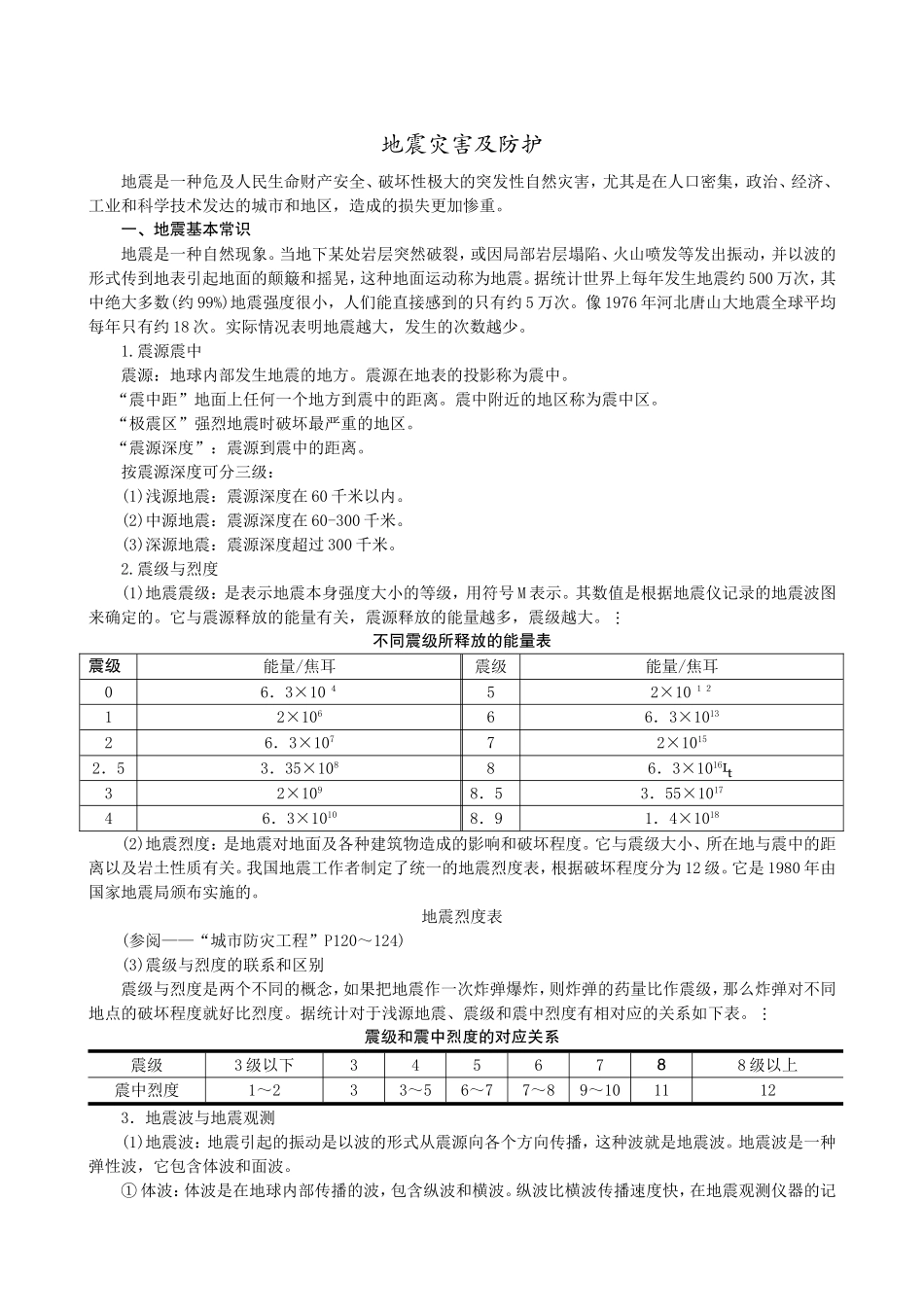 地震灾害及防护_第1页
