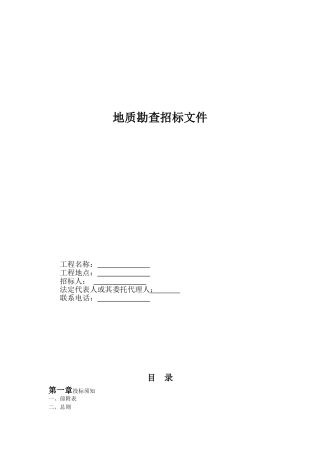地质勘查招标文件(同名13224)