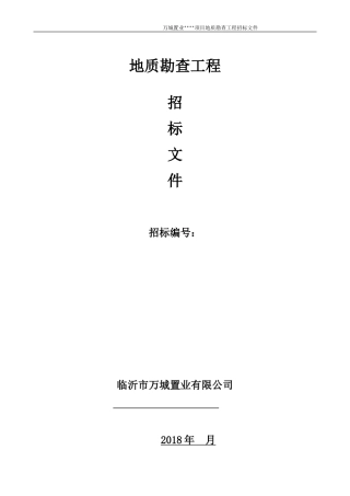 地质勘查招标文件