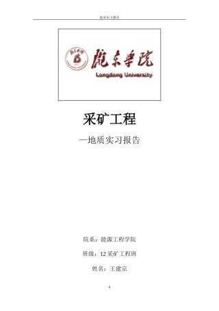 地质实习报告-王建宗(陇东学院)